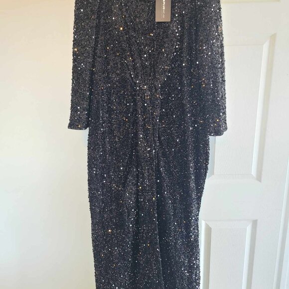 Black Long Formal Dress - Sequin - Picture 5 of 5